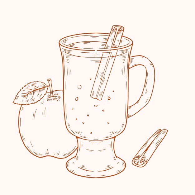 Ilustración de sidra dibujada a mano