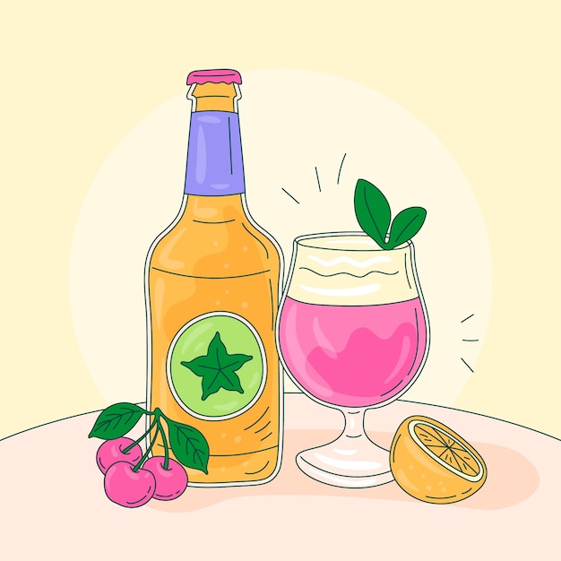 Vector gratuito ilustración de sidra dibujada a mano