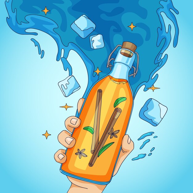 Ilustración de sidra dibujada a mano