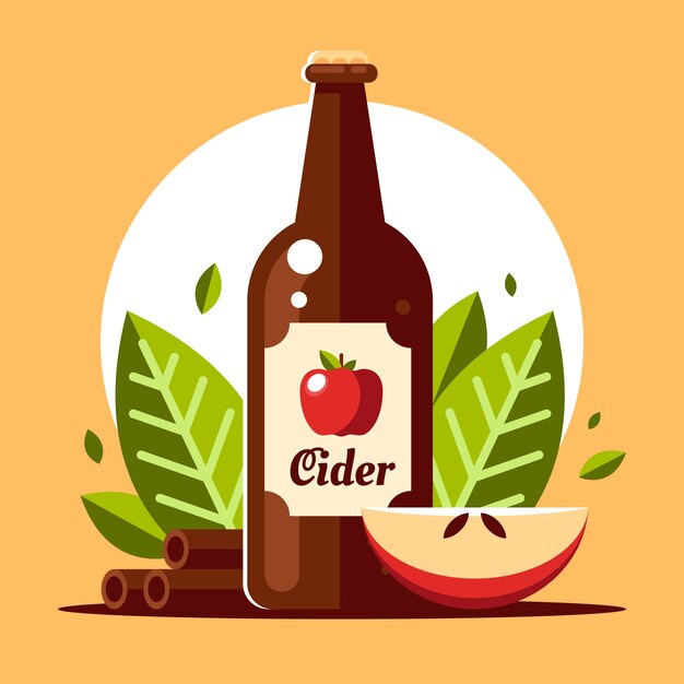 Ilustración de sidra de diseño plano