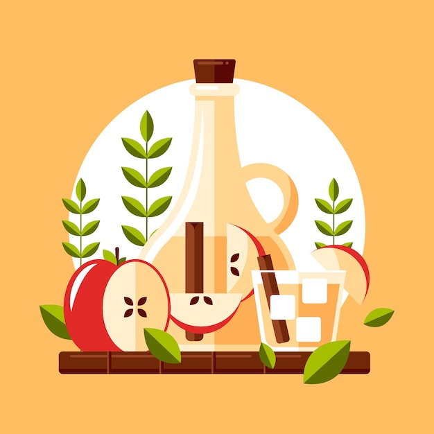 Ilustración de sidra de diseño plano