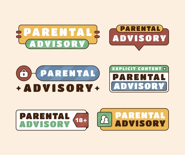 Ilustración de signo de aviso parental de diseño plano