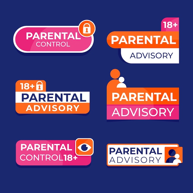 Ilustración de signo de aviso parental de diseño plano