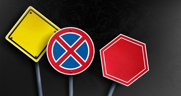 Ilustración de signo de carretera realista