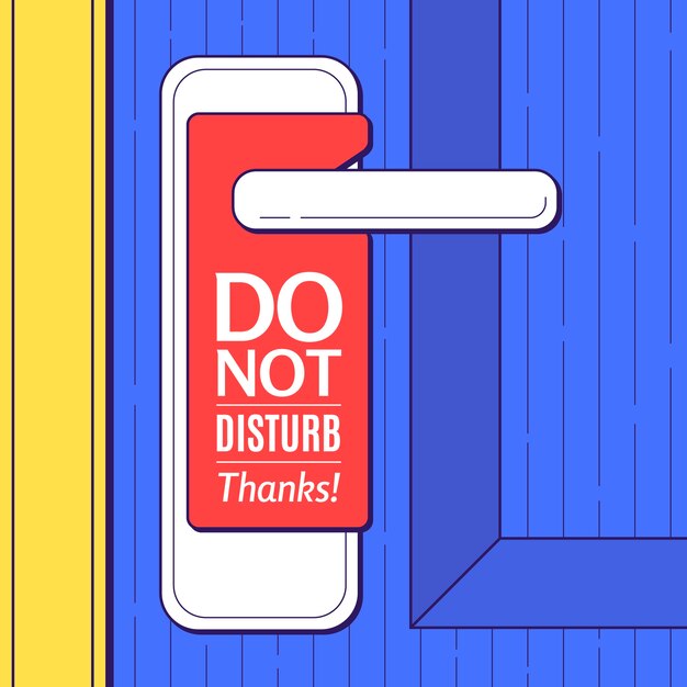 Ilustración de signo de no molestar de diseño plano