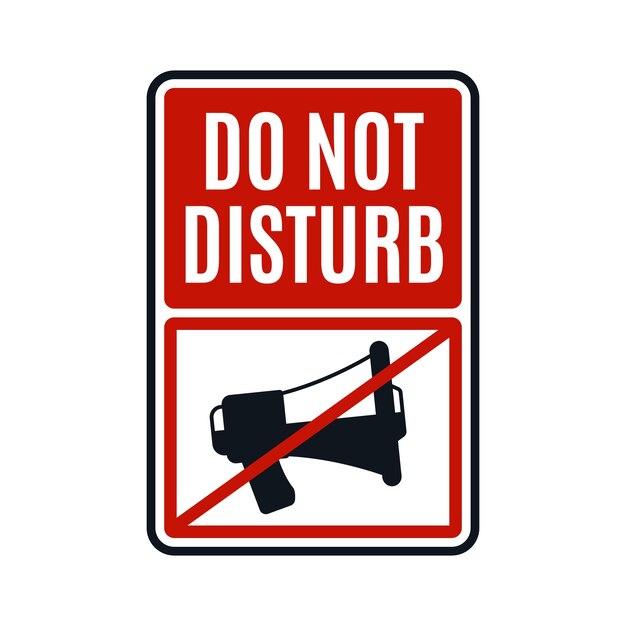 Ilustración de signo de no molestar de diseño plano