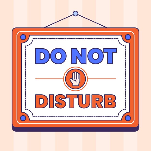 Ilustración de signo de no molestar de diseño plano