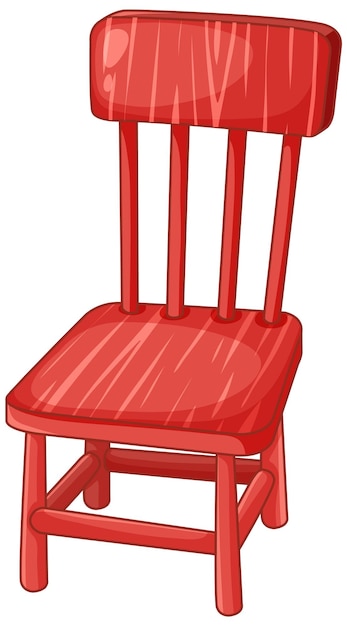 Vector gratuito ilustración de una silla de madera roja brillante