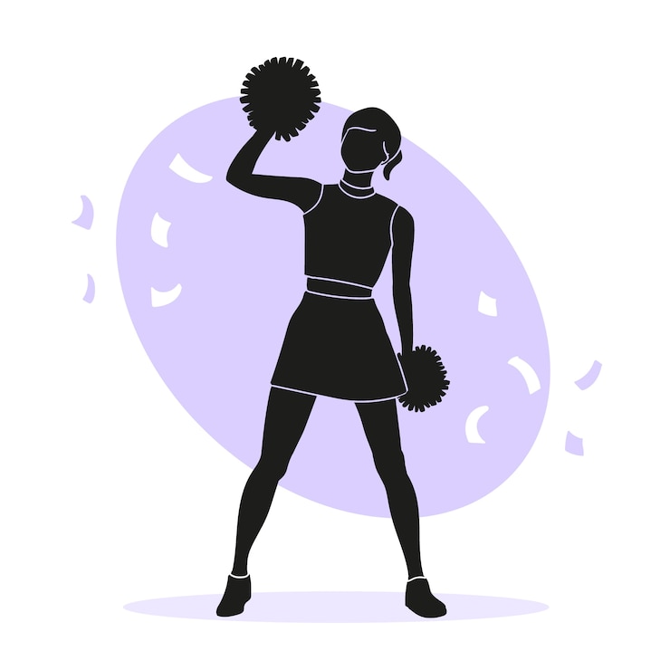 Vector gratuito ilustración de silueta de animadora dibujada a mano