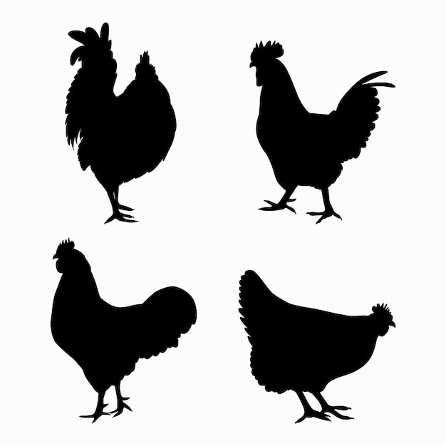 Ilustración de silueta de animales dibujados a mano