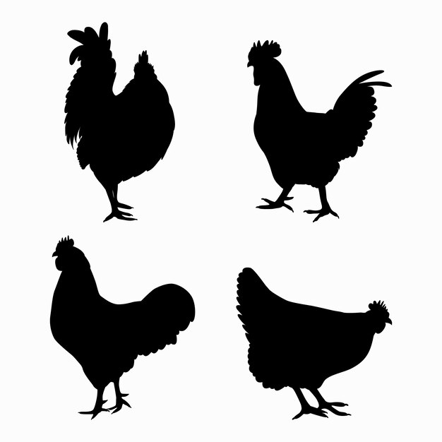 Ilustración de silueta de animales dibujados a mano