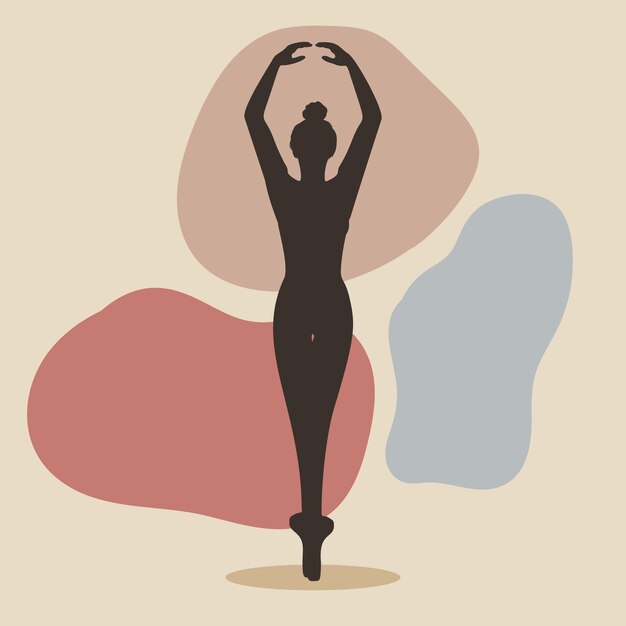 Ilustración de silueta de bailarina dibujada a mano