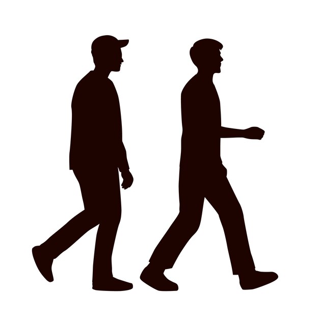 Ilustración de silueta caminante dibujada a mano