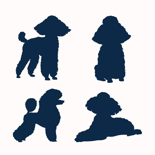 Ilustración de silueta de caniche de diseño plano