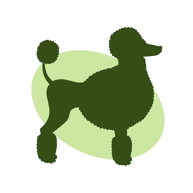 Vector gratuito ilustración de silueta de caniche de diseño plano