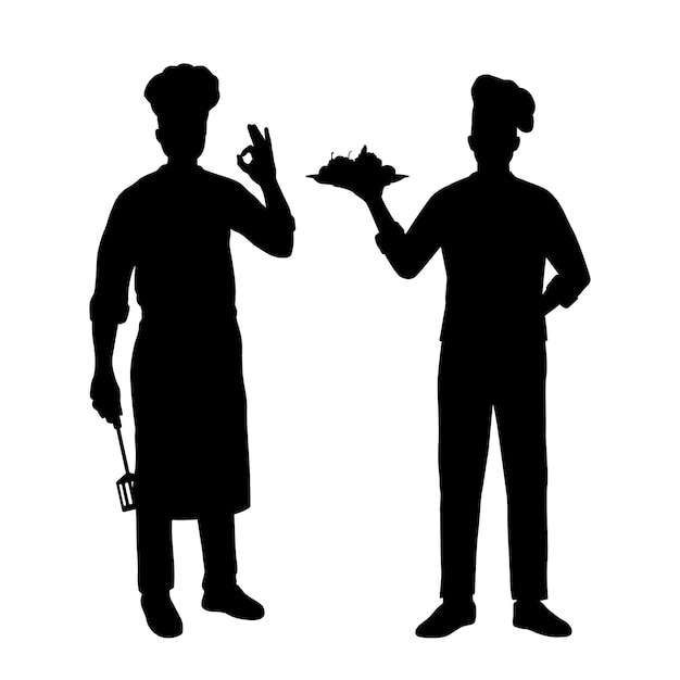 Ilustración de la silueta del chef dibujada a mano