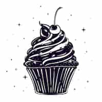 Vector gratuito ilustración de silueta de cupcake plano