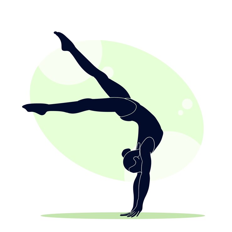 Vector gratuito ilustración de silueta de gimnasta de diseño plano
