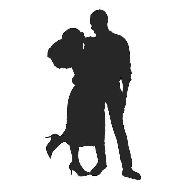 Ilustración de silueta de pareja dibujada a mano