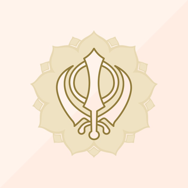 Ilustración del símbolo sikh dibujada a mano