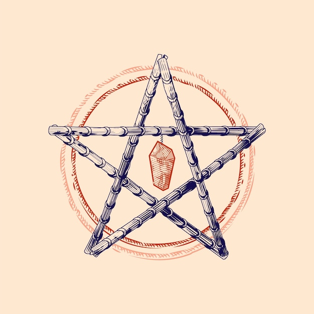 Vector gratuito ilustración de símbolo wicca