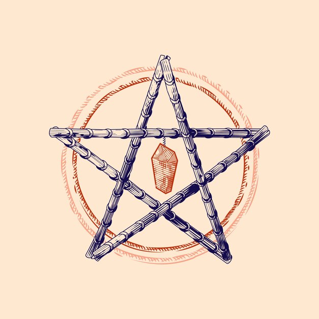 Ilustración de símbolo Wicca