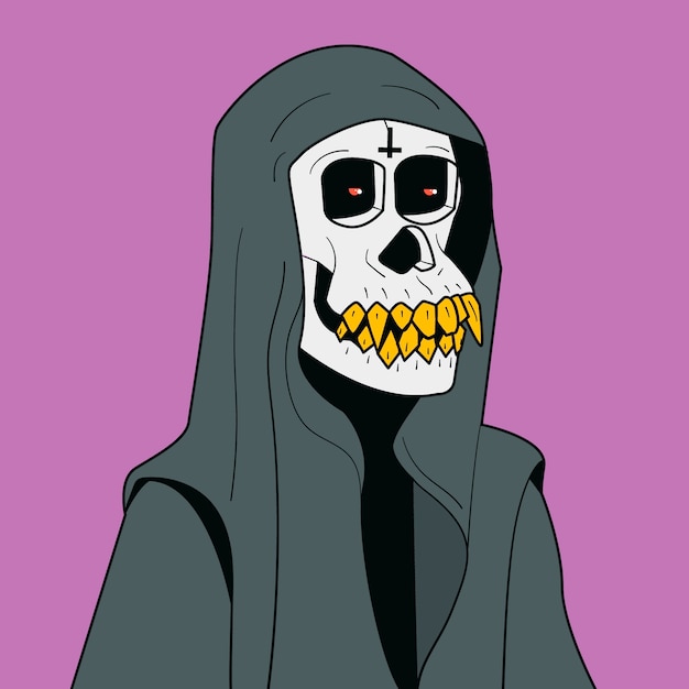 Ilustración de simio estilo nft dibujado a mano