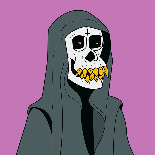 Ilustración de simio estilo nft dibujado a mano