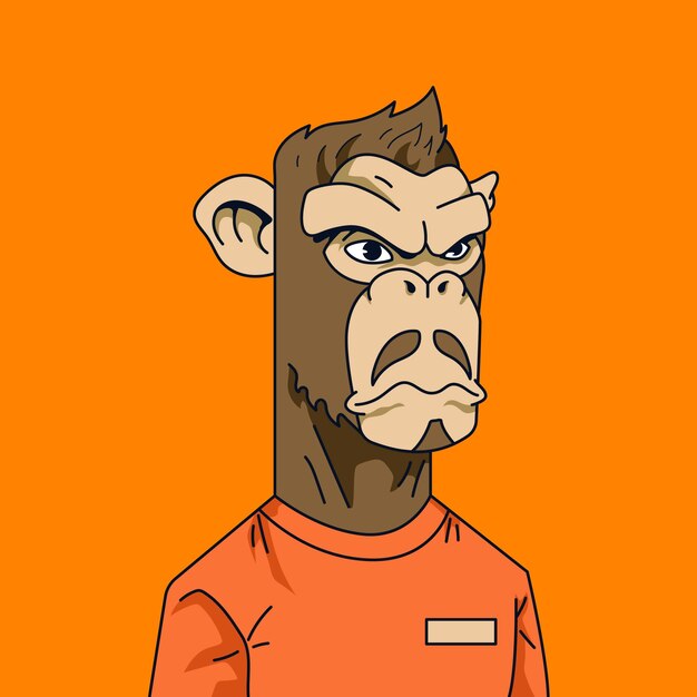 Ilustración de simio estilo nft dibujado a mano