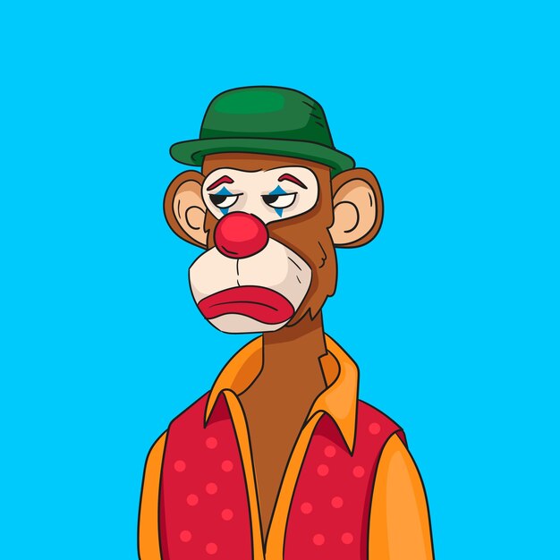 Ilustración de simio estilo nft dibujado a mano