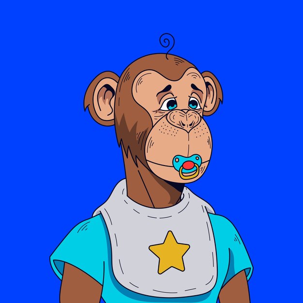 Ilustración de simio estilo nft dibujado a mano