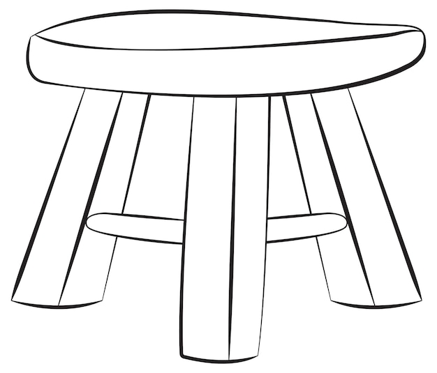 Vector gratuito ilustración simplificada de un taburete de madera