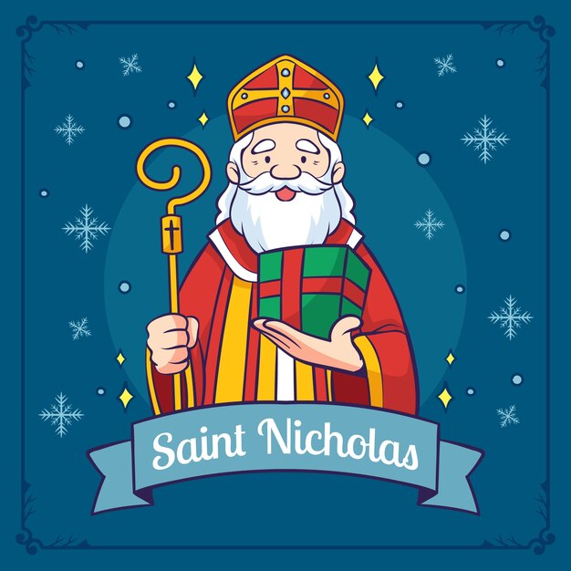 Ilustración de sinterklaas dibujada a mano