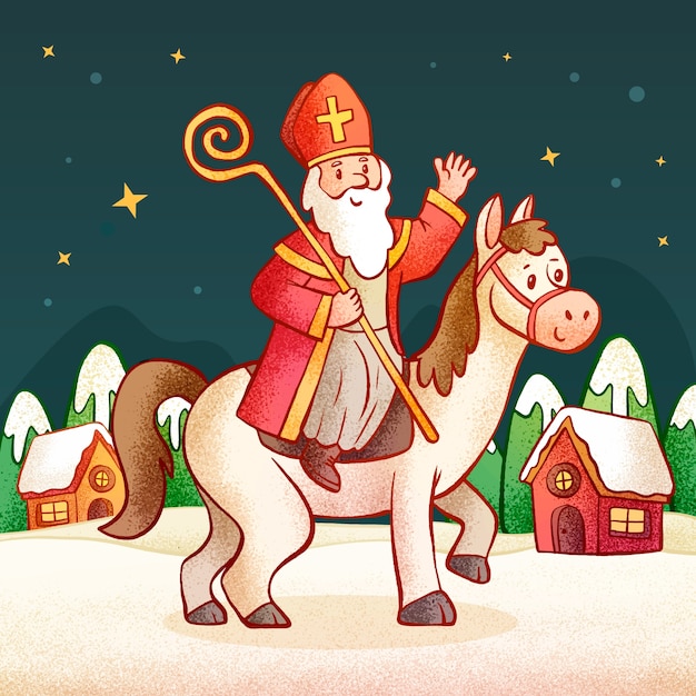 Vector gratuito ilustración de sinterklaas dibujada a mano