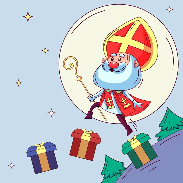 Ilustración de sinterklaas dibujado a mano