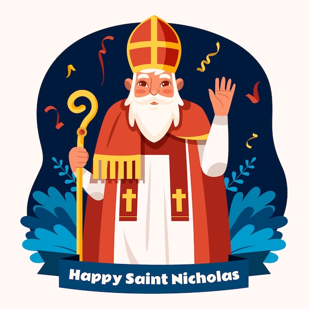 Ilustración de sinterklaas dibujado a mano