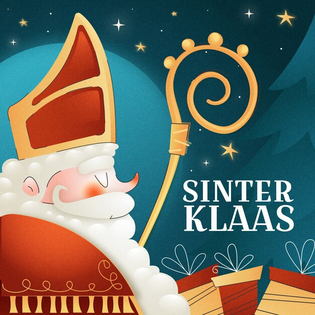 Ilustración de Sinterklaas con gradiente