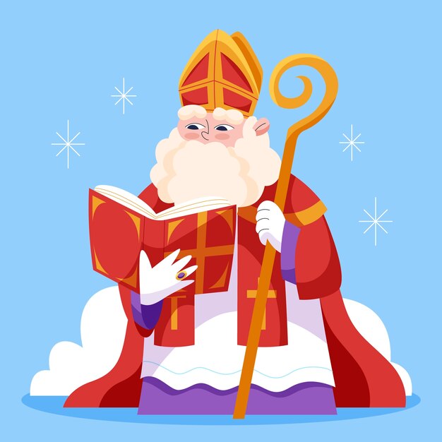 Ilustración de sinterklaas plano