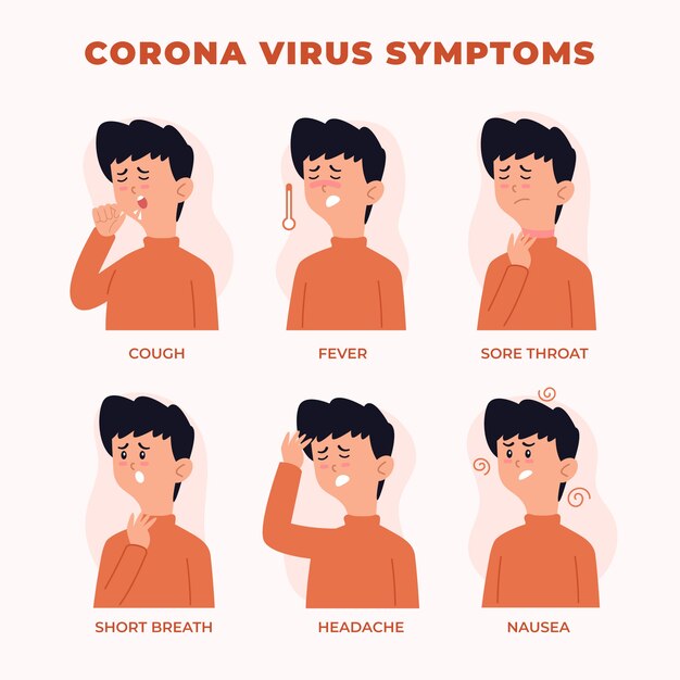Ilustración con síntomas de coronavirus
