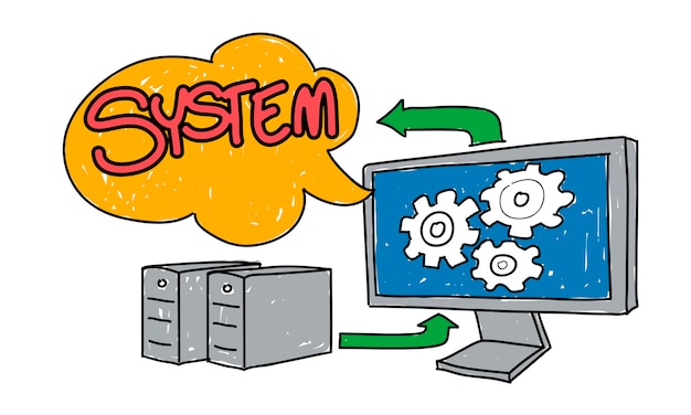 Vector gratuito ilustración del sistema informático