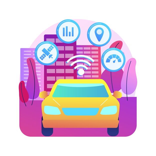 Ilustración del sistema de transporte inteligente
