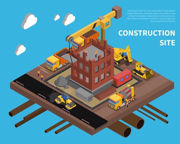 Ilustración del sitio de construcción