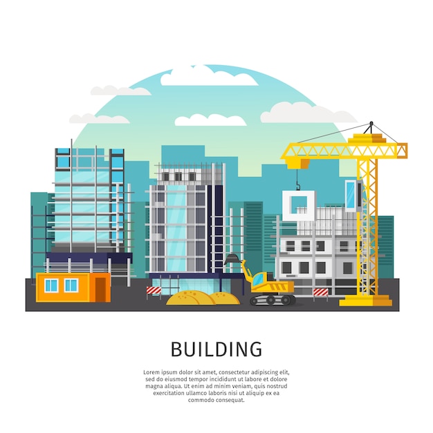 Vector gratuito ilustración del sitio de construcción