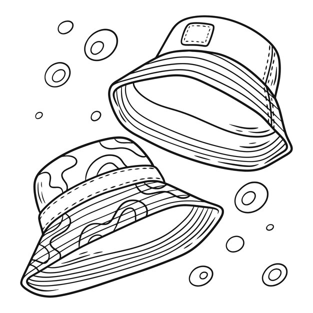 Ilustración de sombrero de cubo dibujado a mano