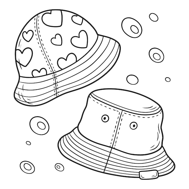 Ilustración de sombrero de cubo dibujado a mano