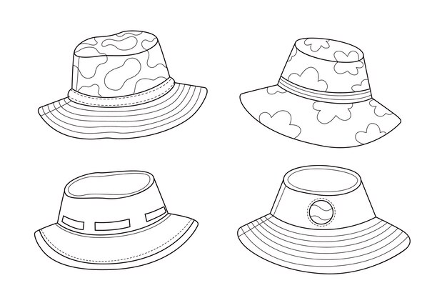 Ilustración de un sombrero de cubo dibujado a mano