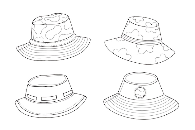 Ilustración de sombrero de cubo dibujado a mano