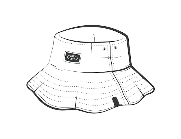 Ilustración de sombrero de cubo dibujado a mano