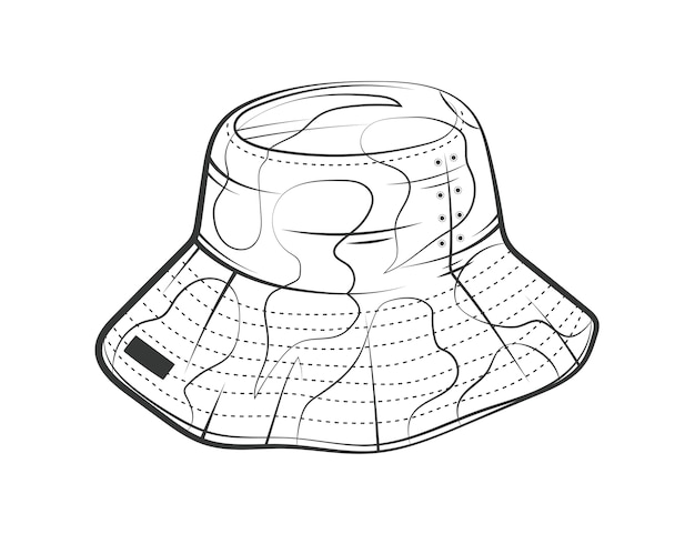 Ilustración de sombrero de cubo dibujado a mano