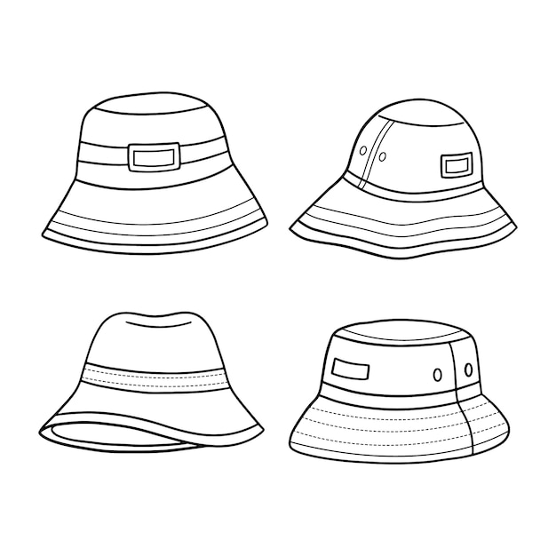 Ilustración de sombrero de cubo dibujado a mano